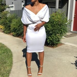 Pearl Elegance Body-Con Dress